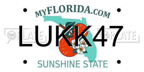 LUKK47 Florida License Plate