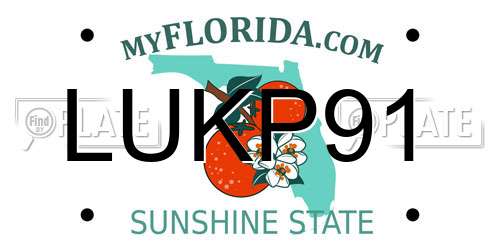 LUKP91 Florida License Plate