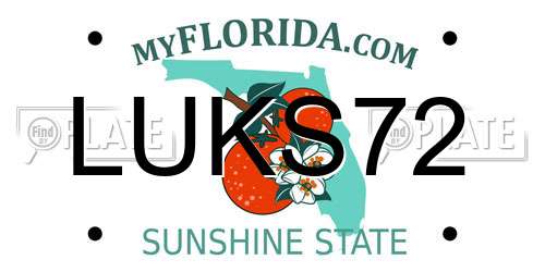 LUKS72 Florida License Plate