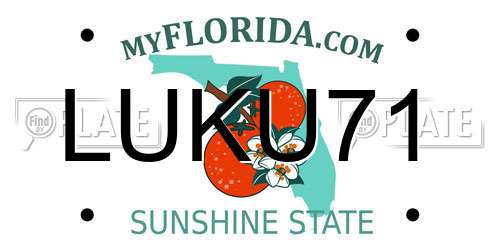 LUKU71 Florida License Plate
