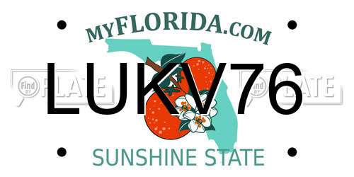 LUKV76 Florida License Plate