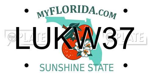 LUKW37 Florida License Plate