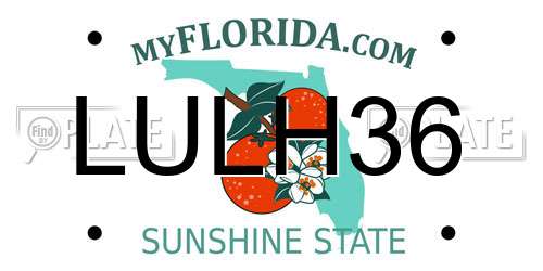 LULH36 Florida License Plate