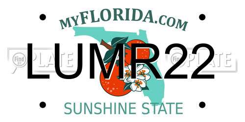 LUMR22 Florida License Plate