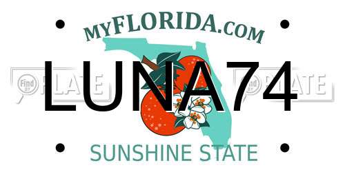 LUNA74 Florida License Plate