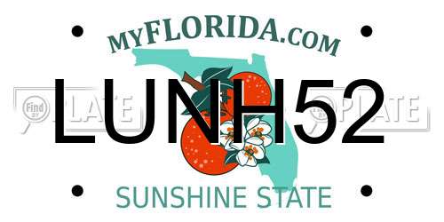 LUNH52 Florida License Plate