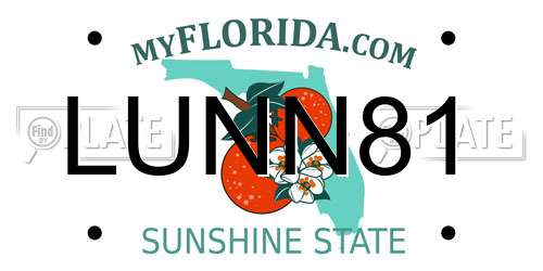 LUNN81 Florida License Plate