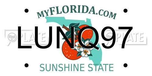 LUNQ97 Florida License Plate