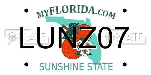 LUNZ07 Florida License Plate