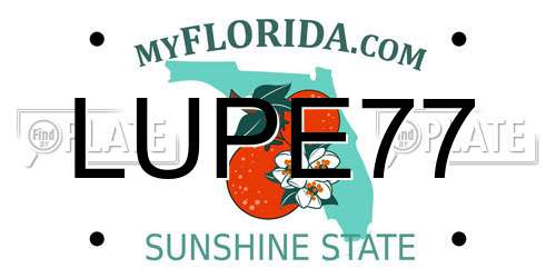 LUPE77 Florida License Plate