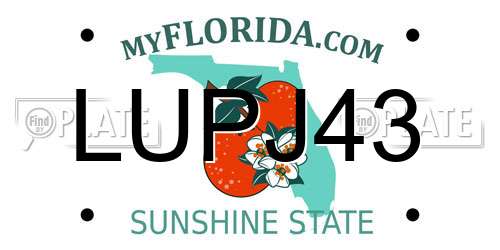 LUPJ43 Florida License Plate