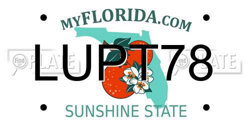LUPT78 Florida License Plate