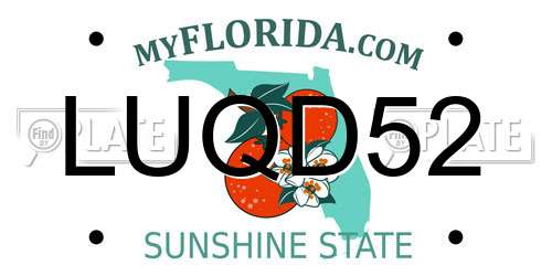 LUQD52 Florida License Plate