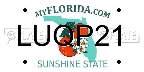 LUQP21 Florida License Plate