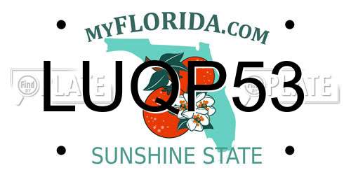 LUQP53 Florida License Plate