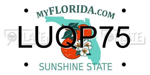 LUQP75 Florida License Plate