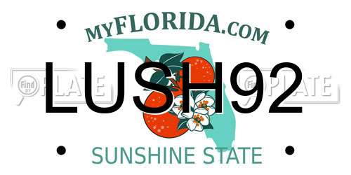 LUSH92 Florida License Plate