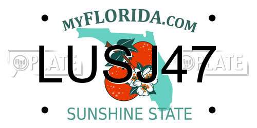 LUSJ47 Florida License Plate