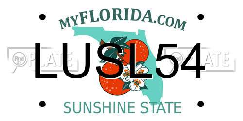 LUSL54 Florida License Plate