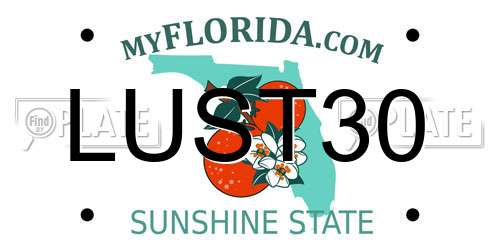 LUST30 Florida License Plate