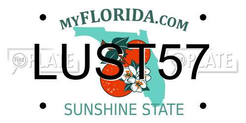 LUST57 Florida License Plate