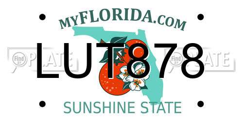LUT878 Florida License Plate
