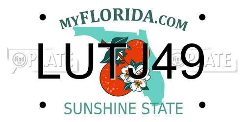 LUTJ49 Florida License Plate