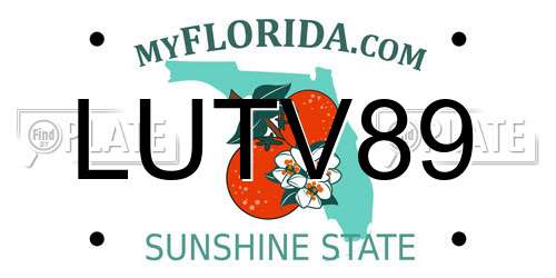 LUTV89 Florida License Plate