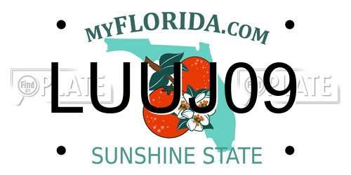 LUUJ09 Florida License Plate