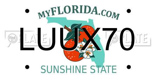 LUUX70 Florida License Plate
