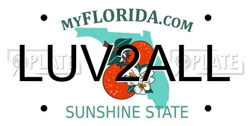 LUV2ALL Florida License Plate