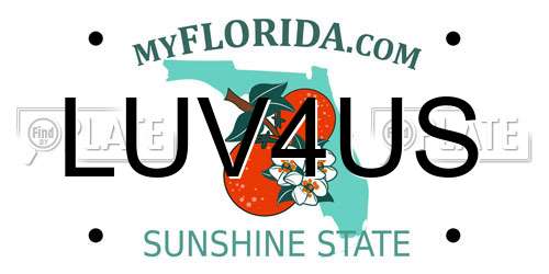 LUV4US Florida License Plate