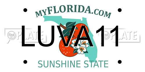 LUVA11 Florida License Plate