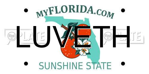 LUVETH Florida License Plate