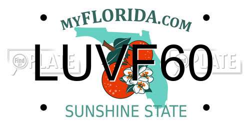 LUVF60 Florida License Plate