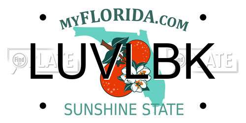 LUVLBK Florida License Plate