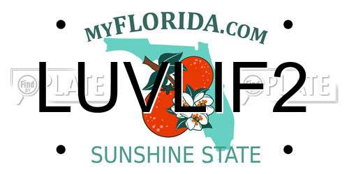 LUVLIF2 Florida License Plate