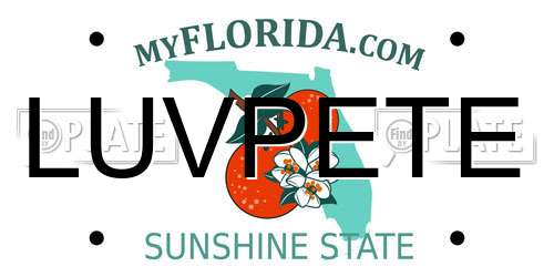 LUVPETE Florida License Plate