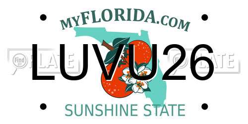 LUVU26 Florida License Plate