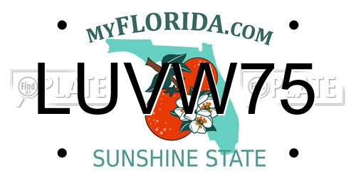LUVW75 Florida License Plate