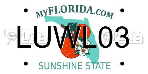 LUWL03 Florida License Plate