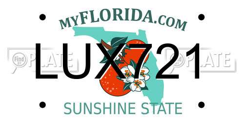 LUX721 Florida License Plate
