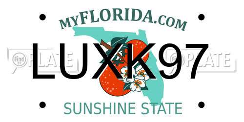 LUXK97 Florida License Plate