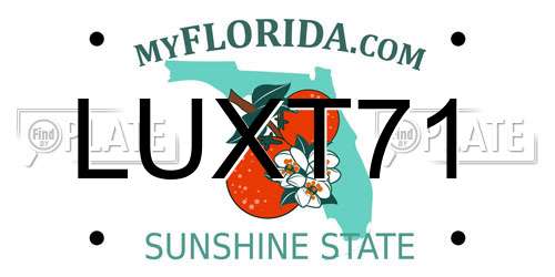 LUXT71 Florida License Plate
