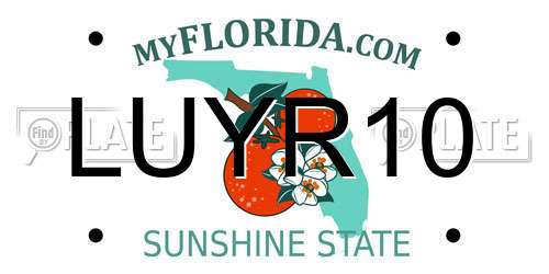 LUYR10 Florida License Plate