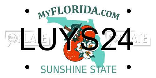 LUYS24 Florida License Plate