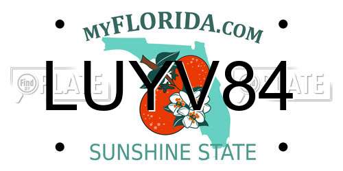 LUYV84 Florida License Plate
