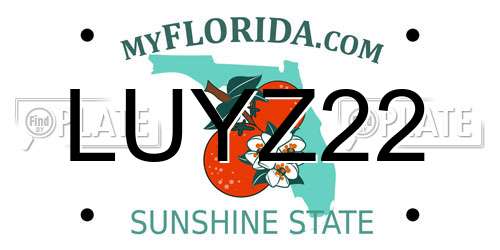 LUYZ22 Florida License Plate