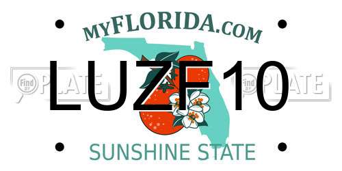 LUZF10 Florida License Plate