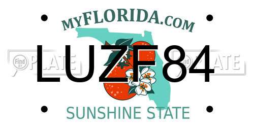 LUZF84 Florida License Plate